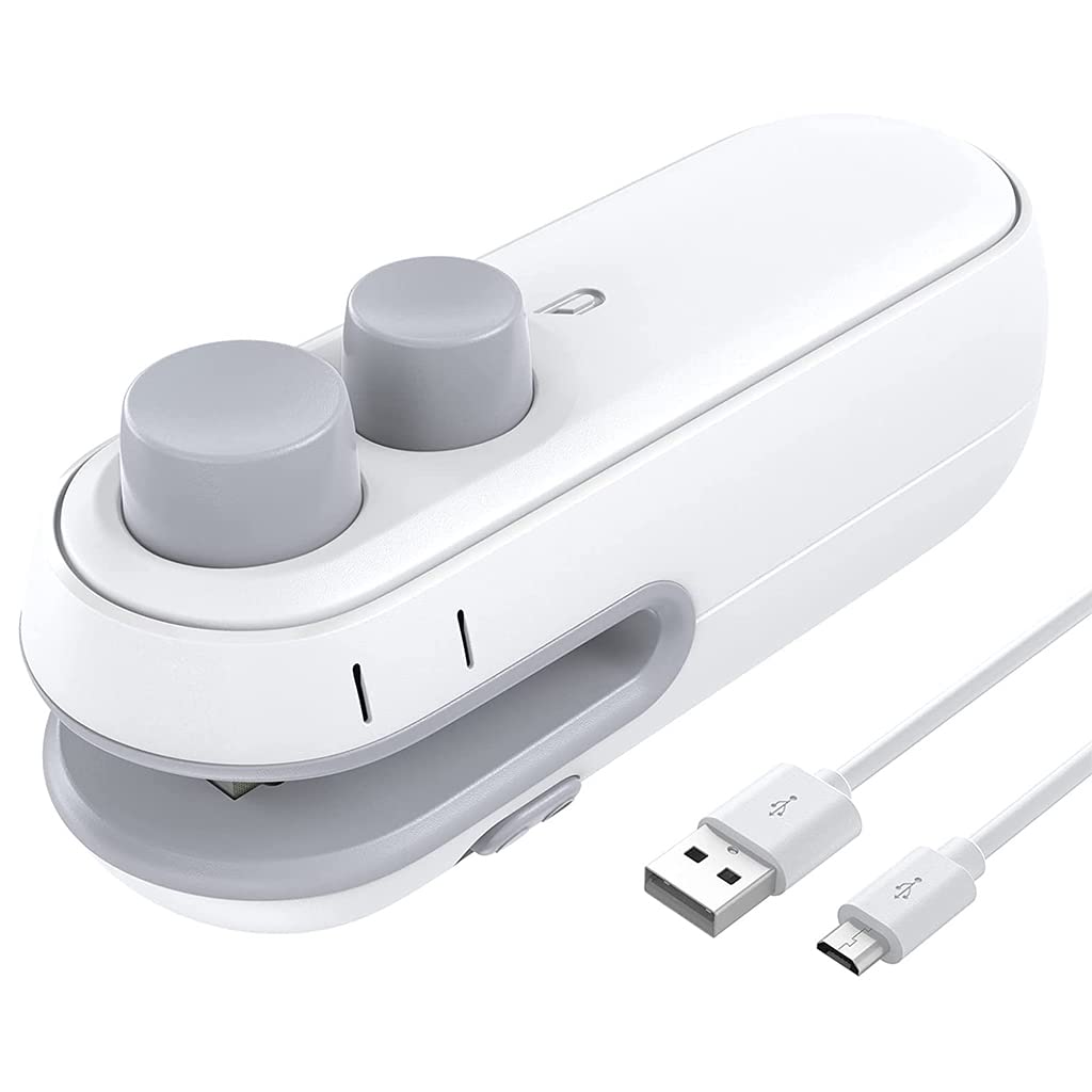 SkyShopy 00mAh Sealer for Plastic Bags, USB Bag Sealer, 2 in 1 Hot Bond Sealer with Cutter, Magnetic Bag Sealer, Mini Bag Sealer Rechargeable Bag Sealer for Chips Snack Bag, Various Bag Food SkyShopy 00mAh Sealer for Plastic Bags, USB Bag Sealer, 2 in 1 Hot Bond Sealer with Cutter, Magnetic Bag Sealer, Mini Bag Sealer Rechargeable Bag Sealer for Chips Snack Bag, Various Bag Food